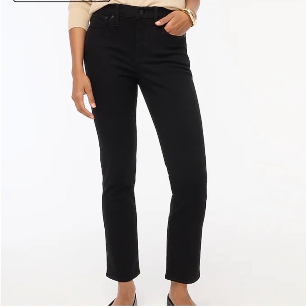 J Crew black essential straight leg jeans pants stretch size 31P new
